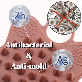 LUCKSTELLA 100% Silicone Dual-Sided Shower Brush – Star-Shaped Body Scrubber & Scalp Massager, Gentle for Hair & Skin (Coffee)