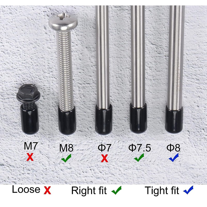 MACHSWON 7.5mm Rubber End Caps Vinyl Round End Cap Cover