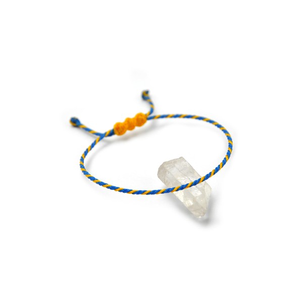 Papacho Creations Blue and Yellow Braided Bracelet with Waxed Thread