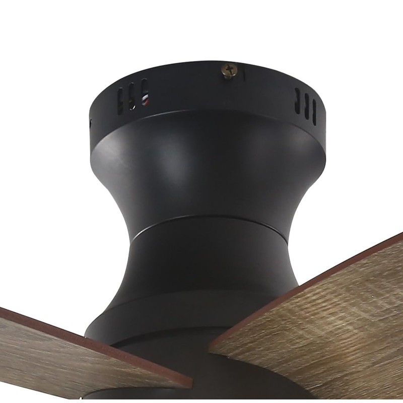 FINXIN Indoor Low Profile Ceiling Fan LED 36 Walnut Ceiling