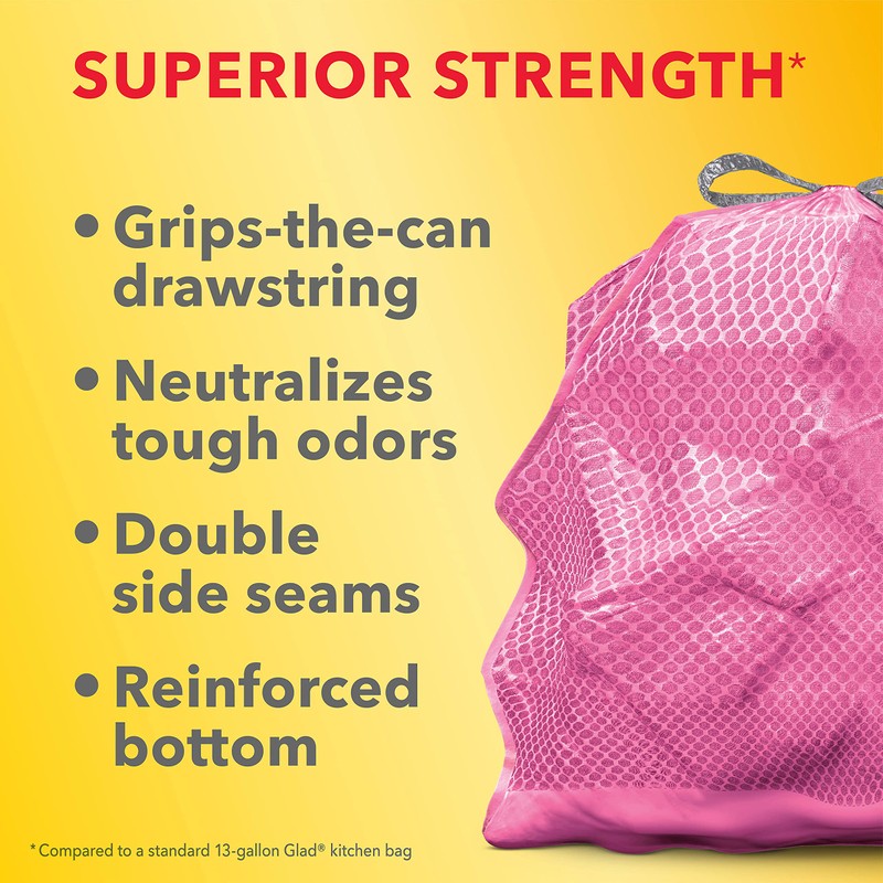 Glad Glad ForceFlex MaxStrength Tall Kitchen Trash Bags, 13 Gal,