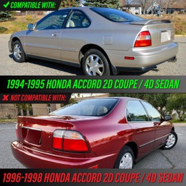 USR 94-95 UA1 / UA2 Tail Light – Rear Tail Lamps Set (Left + Right) Compatible with 1994-1995 Honda Accord 2D Coupe and 4D Sedan UA3 All Models DX, LX and EX (CLEAR LENS TAIL LIGHTS with BULBS)