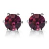Riva Pierced Stud Earrings with Round Cut Gemstone Cubic Zirconia