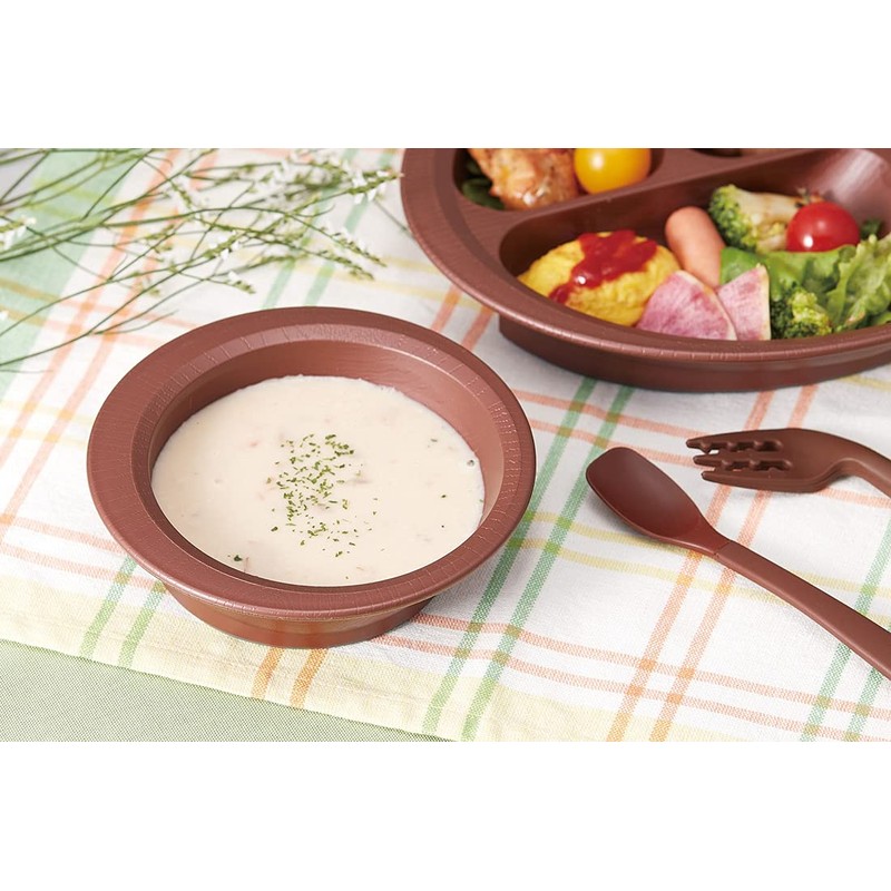 Skater (スケーター) Wood Grain Easy-to-Scoop Bowl 340ml Brown Made in