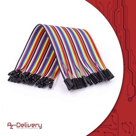 AZDelivery 3 x Jumper Wire Cable 40 Pieces Each 20 cm F2M Female to Male Compatible with Arduino and Raspberry Pi Breadboard