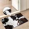 FNLNDO Cowhide Bathroom Rugs Long Western Rug Bath Mats Cow