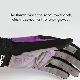 DuShow Cycling Gloves Women Full Finger Mountain Bike Riding Biking Gloves for Women Touchscreen Gel Padded Bicycle Gloves Motorcycle Cycle Gym Sport Workout Training Outdoor Gloves(Purple,S)