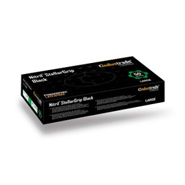 Nitrile Industrial Gloves - Diamond Texture for Improved Grip, Non-Sterile and Hypoallergenic, Ambidextrous, Multi-Sector, Disposable, Bulk Buy, 6.5g Thickness (Large) (Black) - Industrade