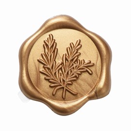 Yoption 50 Pack Rosemary Wax Seal Stickers, Antique Gold Self- Adhesive Wax Stickers for Wedding Party Invitation, Christmas, Gift Wrapping, Envelop Seals