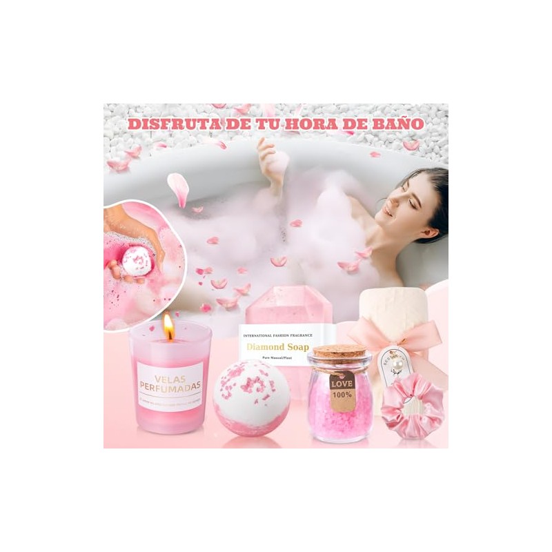 FUWEN Regalos de Cumpleaños para Mujeres, Canasta de Spa Relajante