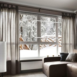 Small (210x125) Zippered Transparent Window Wind Blocker for Winter Cold Protection Thermal Insulation