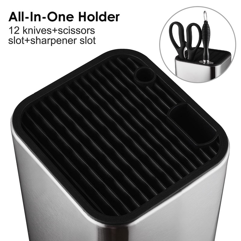 Universal Knife Block Without Knives,Modern Knife Holder for Kitchen Counter,Stainless