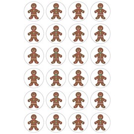 Hygloss Products Winter Christmas Gingerbread Man Stickers - 72 Sticker - 1 Inch, 3 Sheets