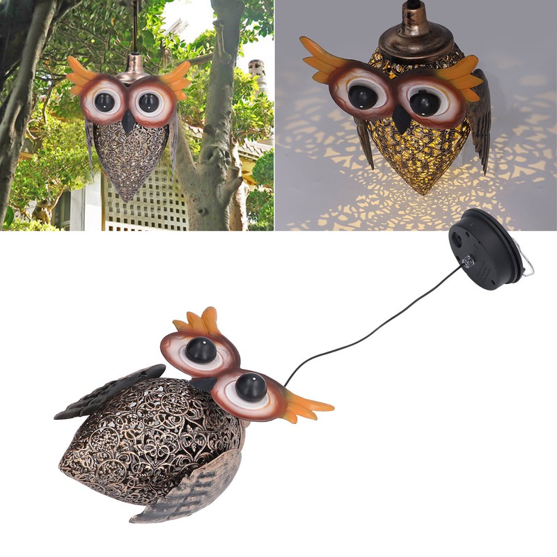 Hanging Solar Light LED IP55 Waterproof Night Owl Design Peaceful