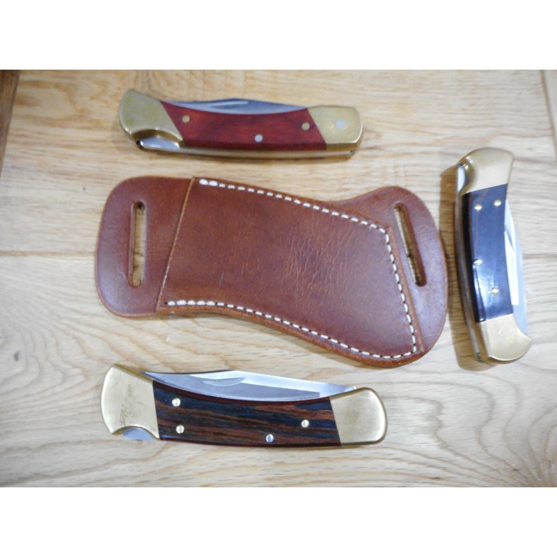 Cross Draw Buffalo leather knife sheath Golden Brown. fits a