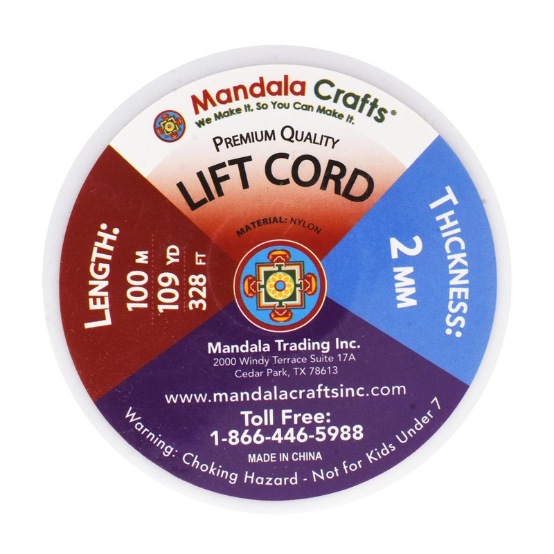 Mandala Crafts 2mm Off White Blind Strings Lift Shade Cord