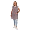7/8 Tunic Cotton Striped Short Sleeveless Cooking Apron, Bordeaux -