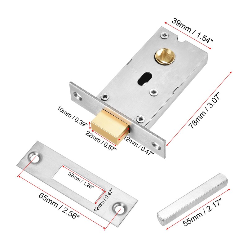 PATIKIL Round Recessed Door Lock, Stainless Steel 304 Hidden Recessed