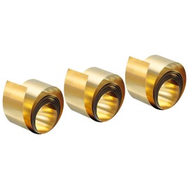 sourcing map 3 Pieces 0.1 x 30 x 1000 mm Brass Roll Sheet Brass Foil Roll Brass Strips Gold for Crafts Electric Repairs Grounding