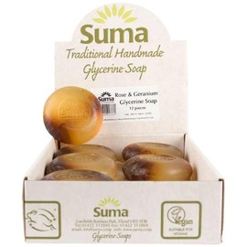 SUMA Rose & Geranium Glycerine Soap 90g (PACK OF 12)