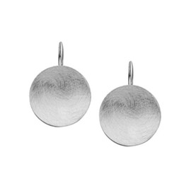 Stud Earrings Round with Brushed Surface Nena Ladies Lina, Handmade in Sterling Silver 925