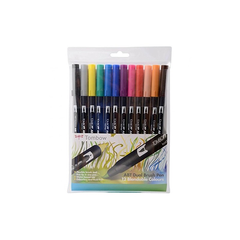 Tombow Dual Brushpens 12 Pens Primary