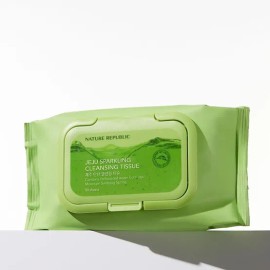 Nature Republic Jeju Carbonated Cleansing Tissue Moist Daily 50 sheets, 1 piece / 네이처리퍼블릭 제주 탄산 클렌징 티슈 촉촉 데일리 50매, 1개