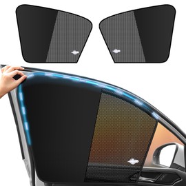 Car Window Shades for Side Window Magnetic Half Blackout & Half See-Through Driver Window Sun Shade Universal for Most Cars for Snap Camp Travel