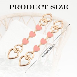 2pcs Purse Extender Chain Heart Shaped Extender Strap Handbag Exquisite Strap Chain for Purse Replacement Purse Extender Chain for Bags (Pink)