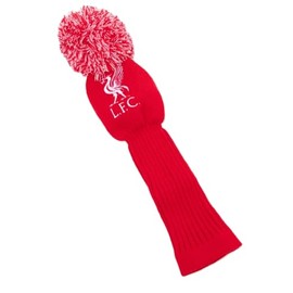 Liverpool F.C. Golf Club Head Cover, Acrylic Yarn, Red and White Pompom, Fits 460cc Driver