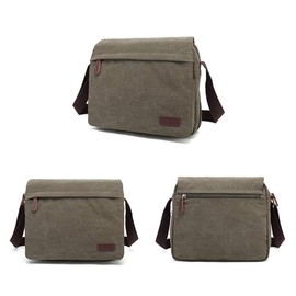 Sechunk Large Vintage Canvas Messenger Cross body bag Shoulder bag (Green, large)