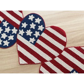 Enliven 4th July Independence Day Beaded Table Runner/placemats, Patriotic Stars and Stripe Motifs Handmade décor