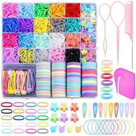 Pack of 1650 Hair Bobbles Small Colours Mini Hair Bobbles Hair Bands Thin Elastic Hair Band with Comb for Girls Women