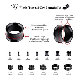 Longbeauty Set of 6 / 3 Colours Stainless Steel Flesh Tunnel Set Screw Cap Ear Expander Ear Plugs, Stainless Steel