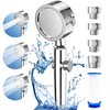 Z-APT-02 Shower Head, Water Purification, 3 Step Mode, Disassembly Cleaning, High Water Pressure, Adjustable Water Volume, Water Pressure, Freely Stops Water, Showerhead, Strongest Booster Shower