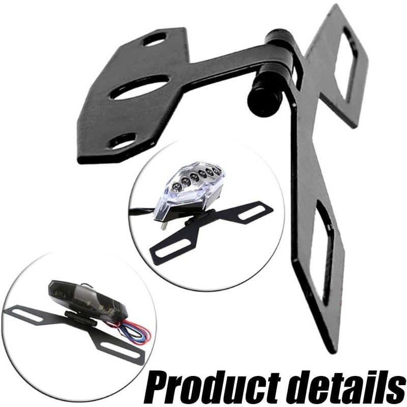 Motorcycle License Plate Bracket, Adjustable Motorcycle License Plate Holder, Folding