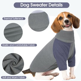 OUOBOB Dog Coat Turtleneck Stretchy Dog Sweater, Soft Dog Cold Weather Coat, Fleece Dog Apparel Vest for Large Dogs, Turtleneck Knit Sweatshirt Lightweight Clothes Jumpsuit Shirt Great Dane XXXXL
