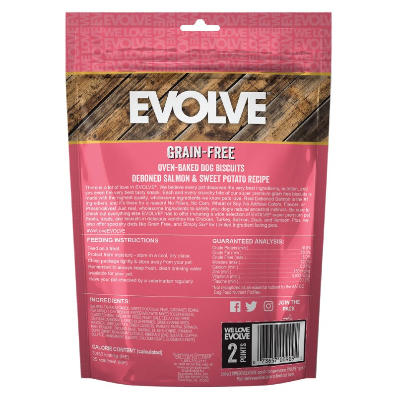 Evolve Grain Free Deboned Salmon and Chickpea Dog Biscuits
