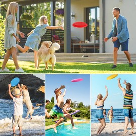 Sand Beach Toys Jumbo Thick 8" Flying Disc Toys For Kids Adults, Avocado Sport Yard Disc Toy Game For Outdoor Beach Accessories Backyard, Lawn, Park Flying Ring Boys Girls Toss and Catch Game(8 PACK)