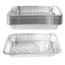 LUCKMETA Aluminum Foil Pans Heavy-Duty Baking Pans -21 x 13 Full Size (20 Pack) Rectangular Catering Dishes -Disposable Food Containers Great for Baking, Cooking, Heating, BBQ, Storing, Prepping Food