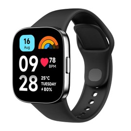 MoKo Sports Bracelet Only Compatible with Redmi Watch 3 Active Strap, TPU Replacement Strap Watch Strap for Men Women, Black