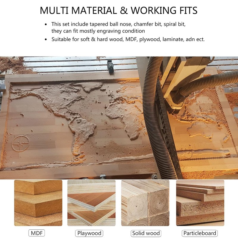 SpeTool Carving Set Router Bits for Wood Engraving V Groove