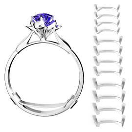 ELETIUO Filled Metal Ring Guard Set for Loose Rings,12 Pack 3 Sizes for Different Band Widths,Invisible Ring Size Adjuster Tightener Spacer Fitter for Any Ring Size, Silver Color