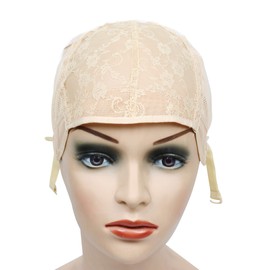 2 pcs/lot Wig Caps for Making Wigs with Elastic Band on the Back Easy Weaving Wig Caps with Plastic (Blonde S 21 inch)