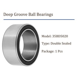 Kozelo 1 x 35BD5020 Deep Groove Ball Bearing - [35 mm x 50 mm x 20 mm] Balls for Engines, Machine Tool Gears, Double Sealed