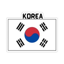 Asia Countries Flag Sticker-Vinyl -Decal Countries Flags for car Bumper, Water Bottle, tumblers, Laptop 5 Inch Sticker (Korea)