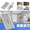 Rectangle Stainless Steel Floor Drain Bathroom Shower Drain Protector Kitchen
