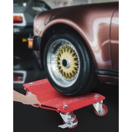 Wheel Dolly Set of 4, 6000LBS Car Moving Dolly, Wheel Dolly Car Tire Stake Set, Heavy-Duty Car Tire Cart Moving Cars, Trucks, Trailers, Motorcycles, and Boats, Red