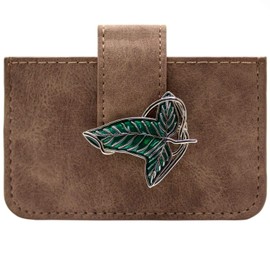 Lord of the Rings Enchanted Forest Elven Leaf Emblem Wallet Card Holder ID & Card Holder, Brown