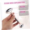 Baluue 3pcs Double- Natural Stone Face Roller Tool for Slimming